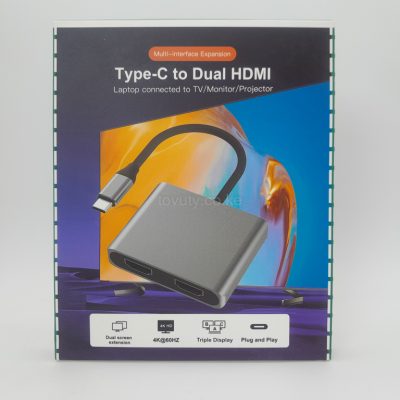 2-in-1 Type C to Dual HDMI Adapter (4K 60Hz) – Extend/Mirror Display