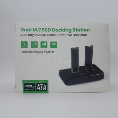 Dual-Bay M.2 SSD Cloner Dock (NVMe & SATA) – 1-Click Offline Copy